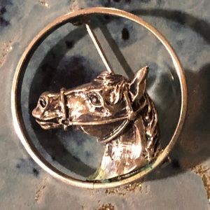 Estate Sterling 925 Horse Brooch!
